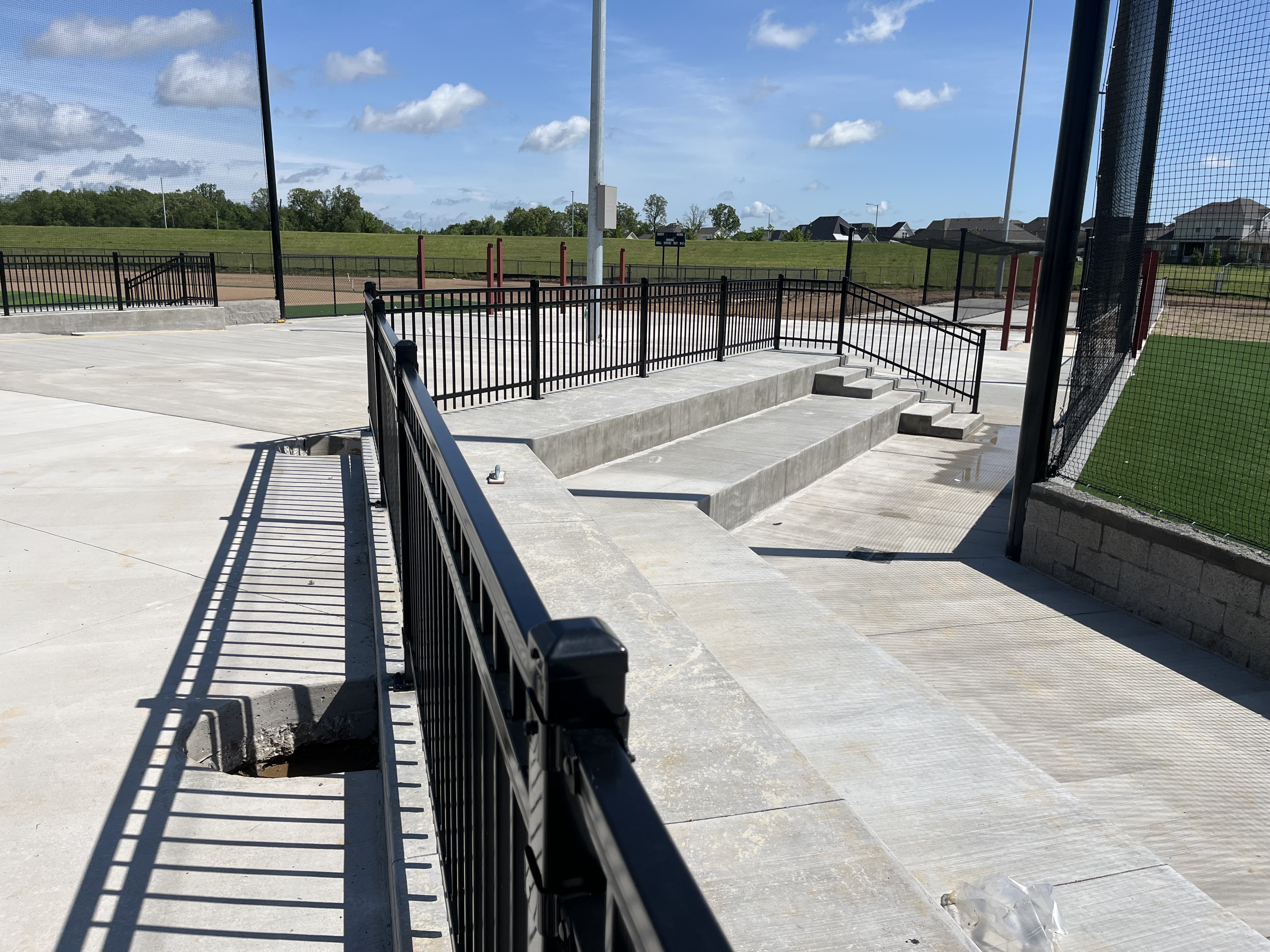 Commercial ornamental steel fence at ballpark installed by Thomas Fence in Springdale, Arkansas