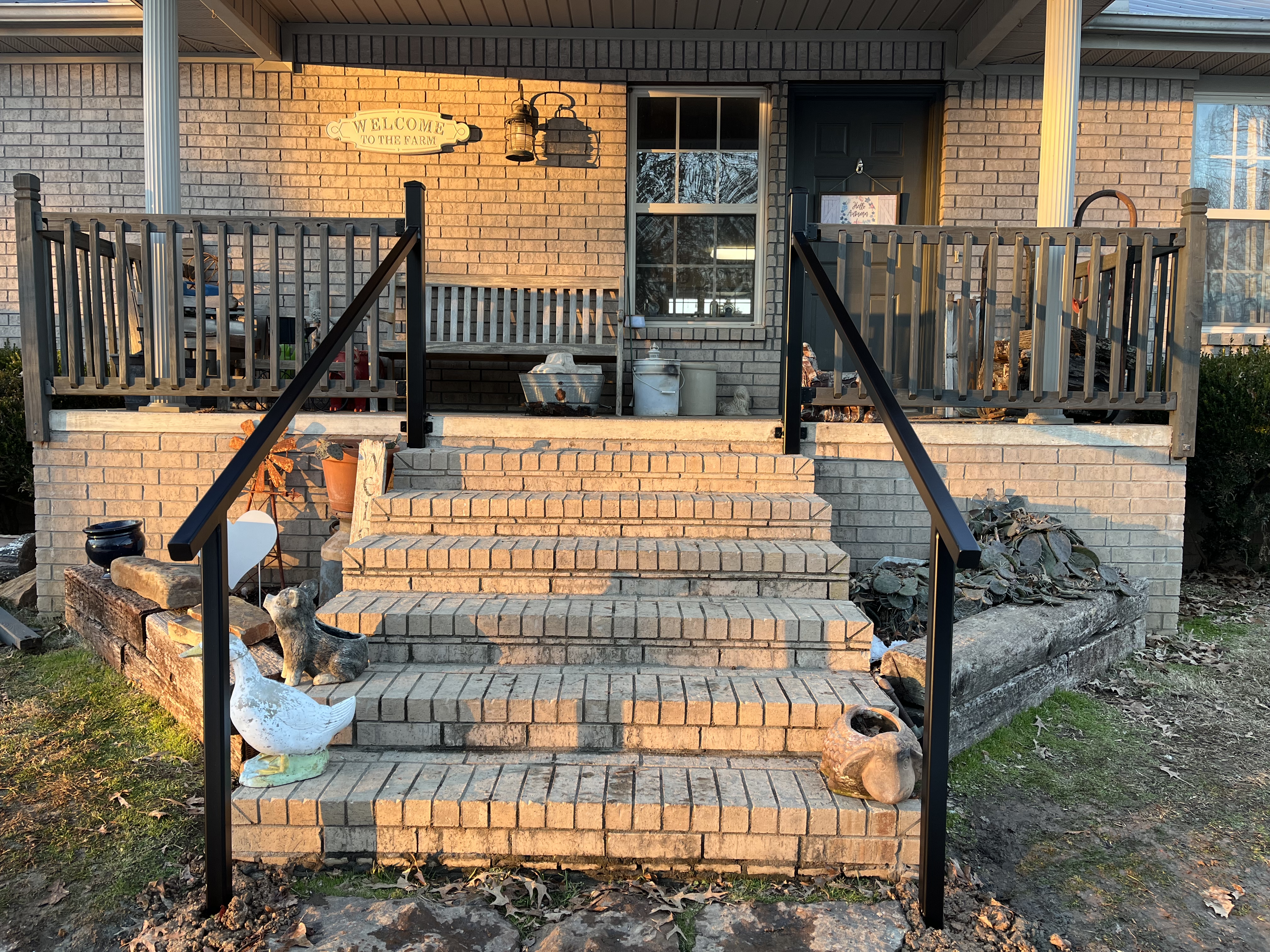 Handrail for steps — Thomas Fence, Fayetteville, Arkansas
