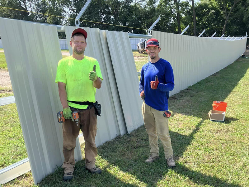 Metal panel fence installation — Thomas Fence, Lowell, Arkansas