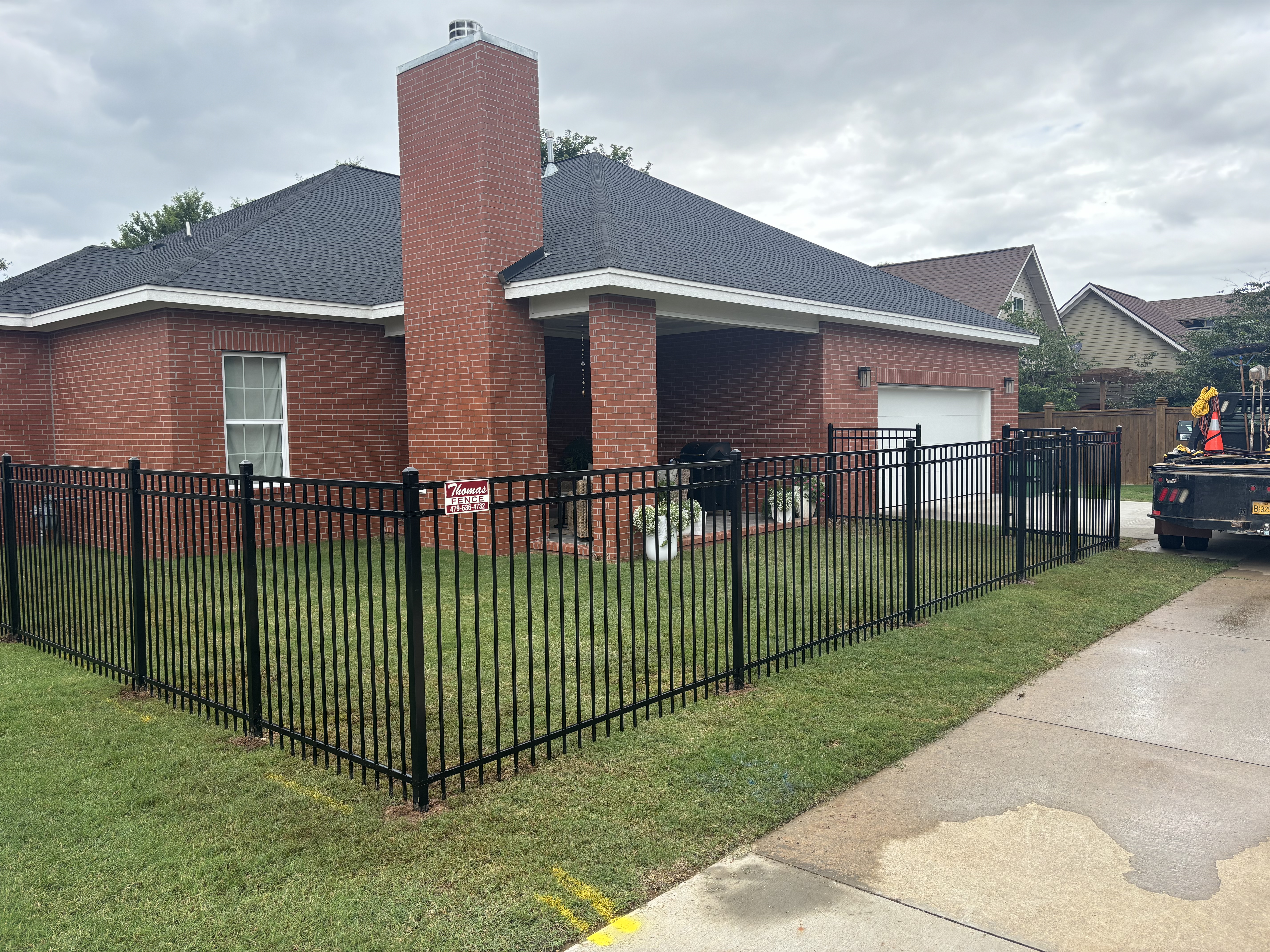 Ornamental steel fence at residential property — Thomas Fence, Fayetteville, Arkansas