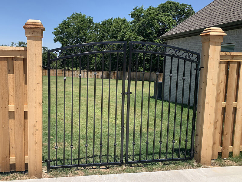 Ornamental steel gate at a residential property — Thomas Fence, Centerton, Arkansas