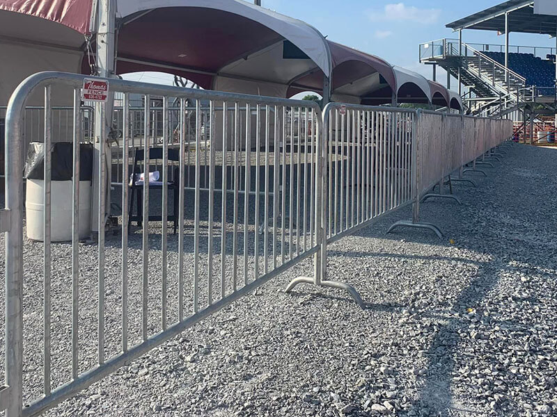 Temporary pedestrian fence panels installed by Thomas Fence in Springdale, Arkansas