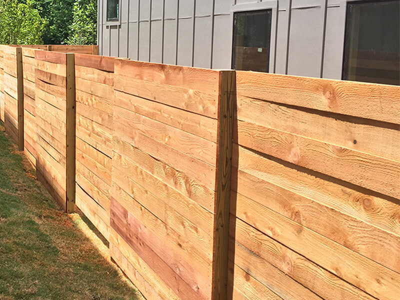 Horizontal cedar fence — Thomas Fence, Bentonville, Arkansas